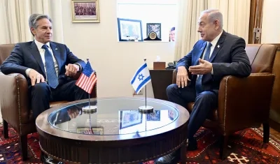 El primer ministro de Israel, Benjamin Netanyahu, se reúne con el Secretario de Estado de Estados Unidos, Antony J. Blinken.