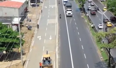 Los dos carriles habitados en la Circunvalar.