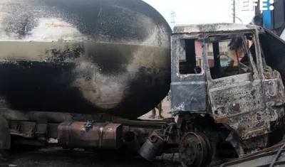 El camión cisterna que explotó.