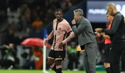 Ousmane Dembélé y Luis Enrique.
