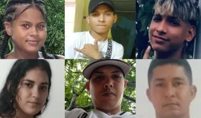 Las seis personas desaparecidas en los últimos meses en Barranquilla y su área metropolitana. 
