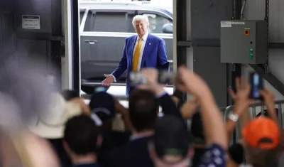 Donald Trump en Austin hoy.