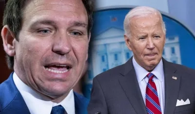 El gobernador de Florida, Ron DeSantis, y el Presidente Joe Biden.