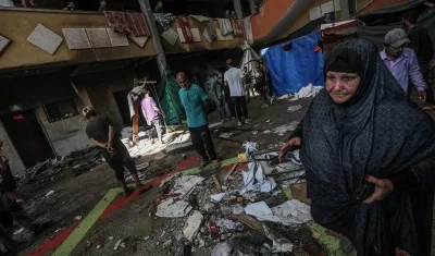 Destrozos causados por un ataque israelí.