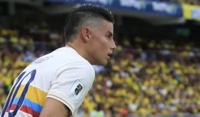 James Rodríguez en el partido contra Chile.
