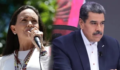 María Corina Machado y Nicolás Maduro.