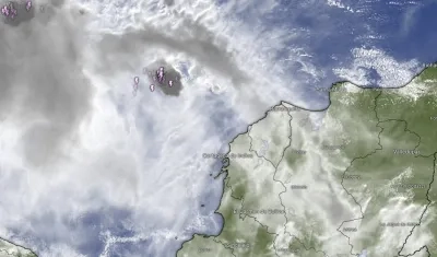 Zona donde se está formando el ciclón tropical en el Mar Caribe. 