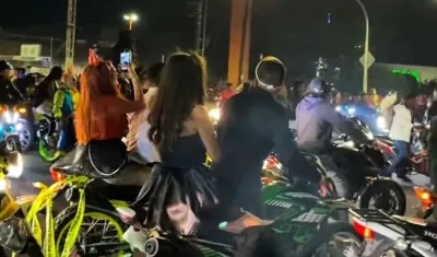 Motociclistas participando en la caravana de Halloween en años anteriores. 