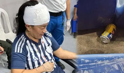 Judith Castro fue herida por una lata de cerveza.