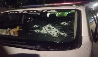 La patrulla atacada en el municipio de Tesalia.