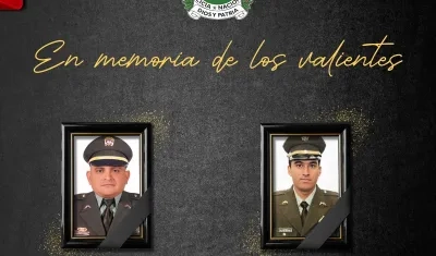 Jaime Álvarez y Carlos Ramírez, los policías asesinados. 
