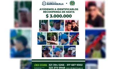 Cartel con quienes presuntamente participaron de la golpiza. 