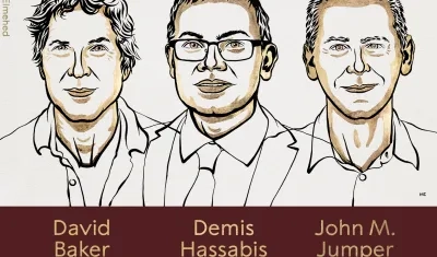David Baker, Demis Hassabis y John M. Jumper.