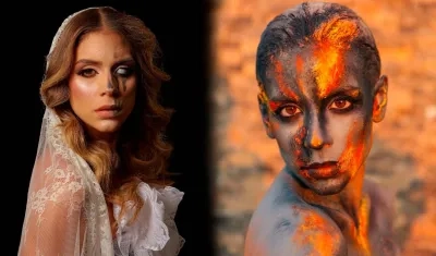 La soberana personificando a la novia de Puerto Colombia y  la candileja.