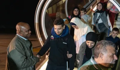 Los colombianos que llegaron en el vuelo.