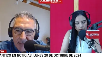 Jorge Cura / Lorena Lamilla, en el estudio Atlántico en Noticias.