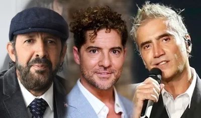 Juan Luis Guerra, David Bisbal y Alejandro Fernández.