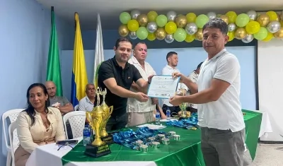 Ceremonia de premiación de los Juegos Nacionales Deportivos y Recreativos Comunales, en Baranoa.