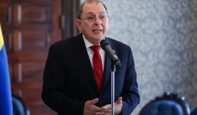 Vicecanciller Jorge Rojas en rueda de prensa este miércoles en Bogotá.