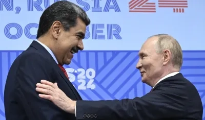 Maduro y Putin en su reunión al margen de la cumbre BRICS en Kazán.