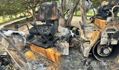 Maquinarias quemadas. 