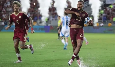 Venezuela viene de empatarle 1-1 a Argentina con gol de Salomón Rondón (23).