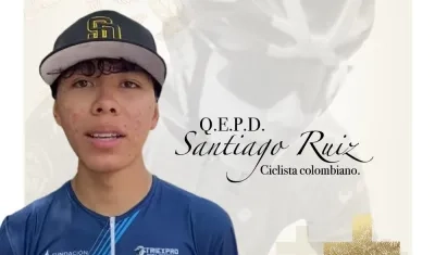 Santiago Ruiz, ciclista colombiano fallecido.
