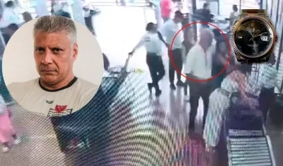Manuel Pérez Tafur cuando procedía a apoderarse del reloj Rolex.
