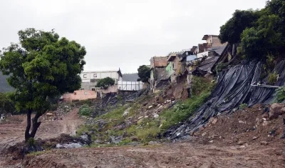 Zona de derrumbes en Tegucigalpa.