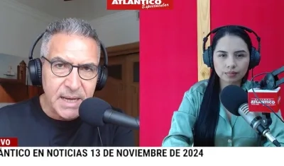 Jorge Cura / Lorena Lamilla, en el estudio Atlántico en Noticias.
