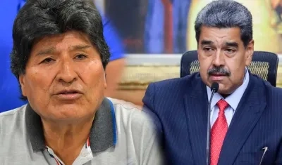 Expresidente de Bolivia, Evo Morales, y presidente de Venezuela, Nicolás Maduro.