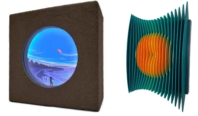 'Preludio de vuelo sobre el mar' y 'Guru', dos de las obras que se exhibirán en la feria.