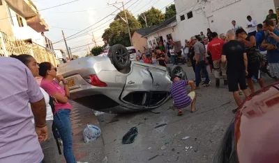 Uno de los vehículos implicados en el accidente. 