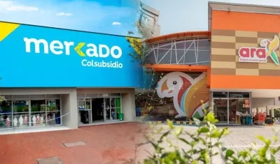 Supermercado Colsubsidio y Tiendas Ara.