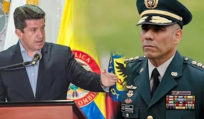 Exministro de Defensa Diego Molano Aponte y el general en retiro Eduardo Enrique Zapateiro Altamiranda.