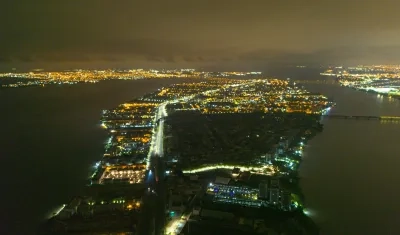 Fotografía aérea de sectores sin luz en Guayaquil.