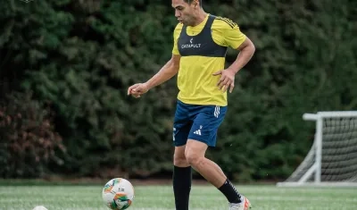 Radamel Falcao en entrenamiento con Millonarios.