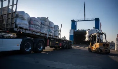 Ayuda que llegó a Gaza.