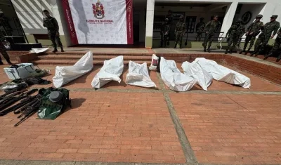 Imagen de los integrantes del ELN abatidos. 