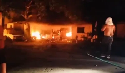 La vivienda incendiada.