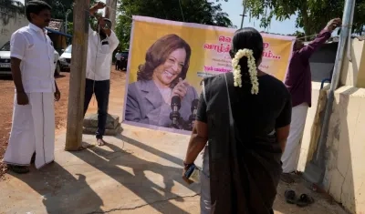 Apoyo a Kamala Harris en India.