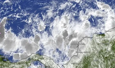 Imagen satelital del Mar Caribe este sábado 2 de noviembre. 