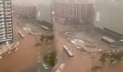 Inundaciones este miércoles en Málaga. 