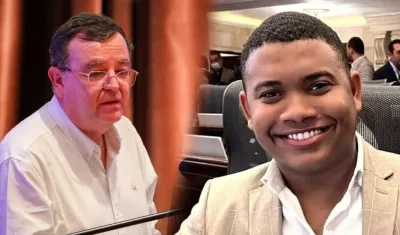 El presidente de la JEP, magistrado Alejandro Ramelli Arteaga, y el congresista Miguel Polo Polo.