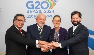 Los presidentes de Colombia, Brasil, México y Chile. 