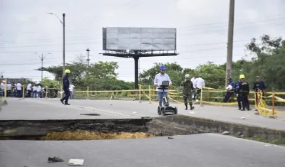 Puente de la Calle 30 después de la tragedia.