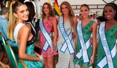Catalina Duque Abréu, señorita Colombia 2024-2025, en compañía de las princesas. 