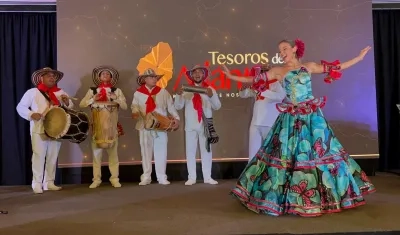 La reina del Carnaval de Barranquilla, Tatiana Angulo, en el lanzamiento del proyecto 'Tesoros del Atlántico'. 