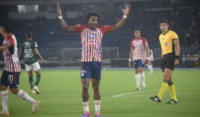 Didier Moreno, autor del primer gol de Junior contra Deportivo Cali.