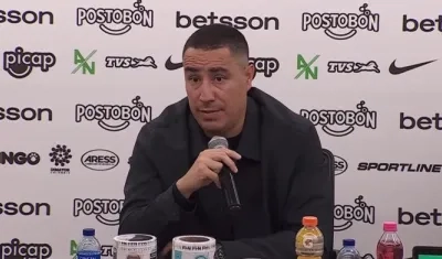 Efraín Juárez, técnico de Nacional, en la rueda de prensa tras el partido contra Medellín.